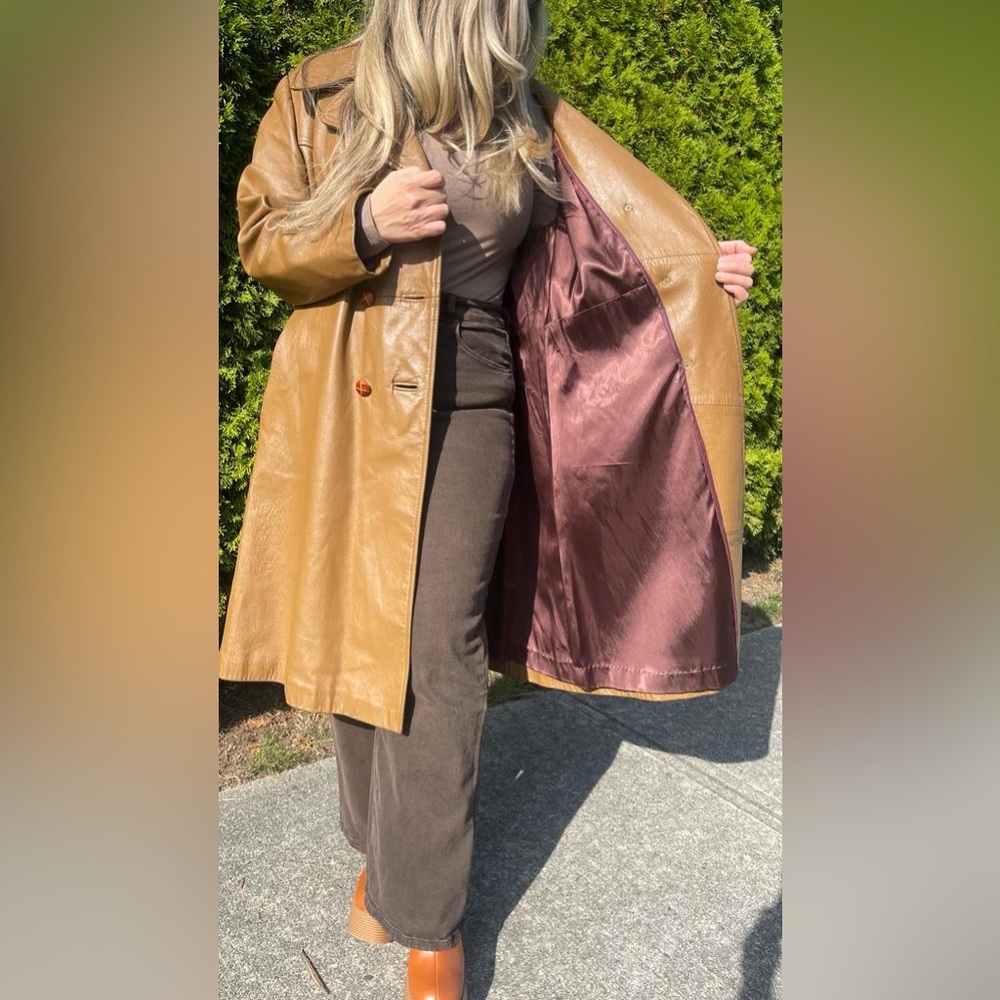 COPY - Vintage Stall Leather Trench Coat - Picture 6 of 16